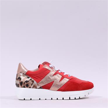 Wonders Odisei Bungee Lace Nylon Trainer - Red Gold